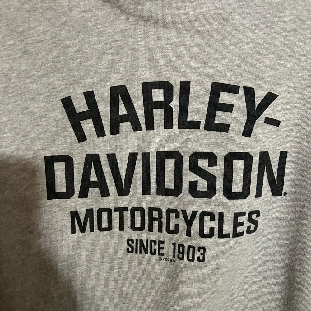 HARLEY-DAVIDSON Classic Fleece Casual Activewear Hoodie‎ Grey Black Boy's 12/14